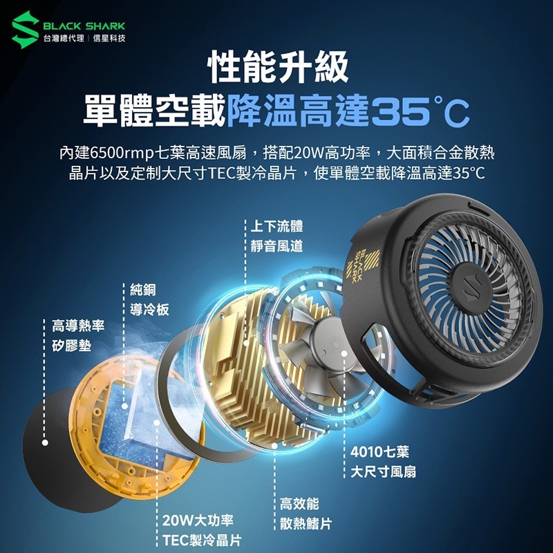 信星科技 黑鯊 冰封製冷背夾5 磁吸版 20W功率 手機散熱器 散熱風扇 直播 手遊 支援Magsafe吸附-細節圖3