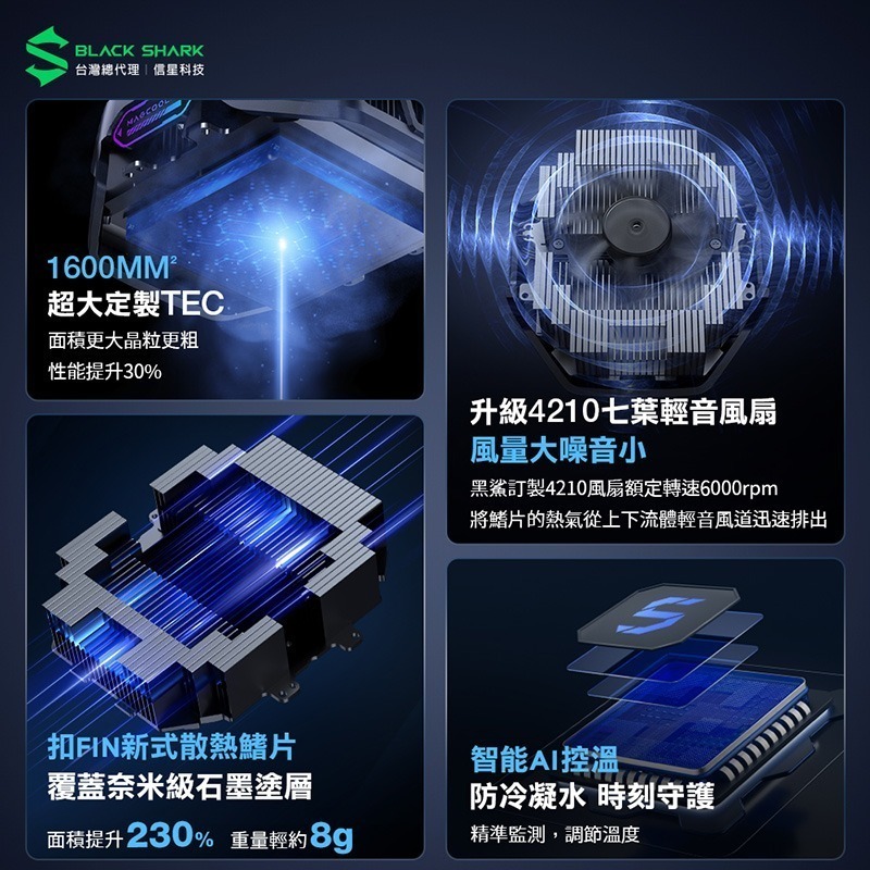 信星科技 黑鯊 冰封製冷背夾5 PRO 磁吸版 35W功率 手機散熱器 散熱風扇 直播 手遊 支援Magsafe吸附-細節圖6