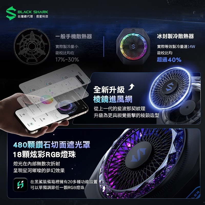 信星科技 黑鯊 冰封製冷背夾5 PRO 磁吸版 35W功率 手機散熱器 散熱風扇 直播 手遊 支援Magsafe吸附-細節圖7