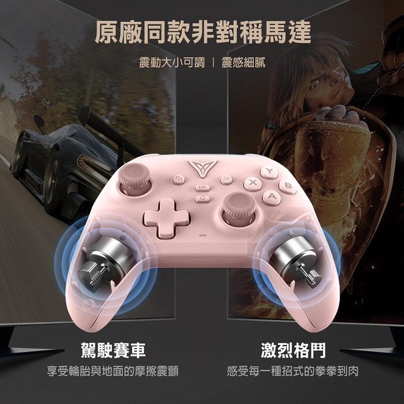 飛智 DuneFox 沙漠狐 (暮光粉) 百元級雙霍爾 遊戲手把 無線手把 Switch 超級瑪利歐派對 信星科技-細節圖7