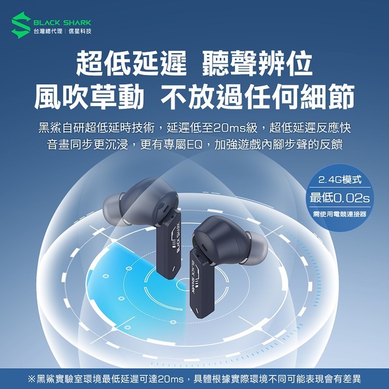 信星科技 黑鯊 BlackShark BE24 鳳鳴真無線藍牙耳機 電競 低延遲 聽聲辨位 無線耳機 藍牙耳機 遊戲耳機-細節圖4