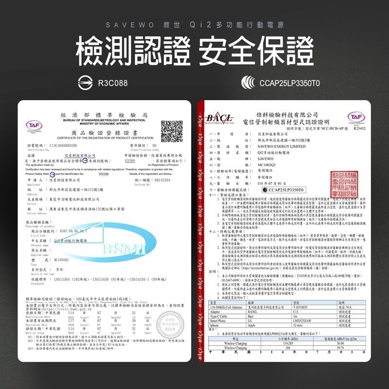 信星科技 救世 SAVEWO Qi2 多功能行動電源 10000mAh 可登機 自帶雙線 同步充放 MC1002Q2-細節圖11