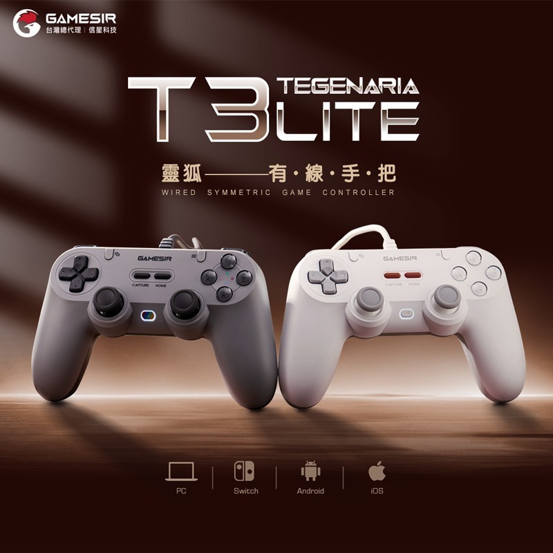信星科技 蓋世小雞 GameSir 靈狐 T3 Lite 有線手把 鐵拳 快打旋風 對稱手把 Steam NS 復古手把-細節圖3