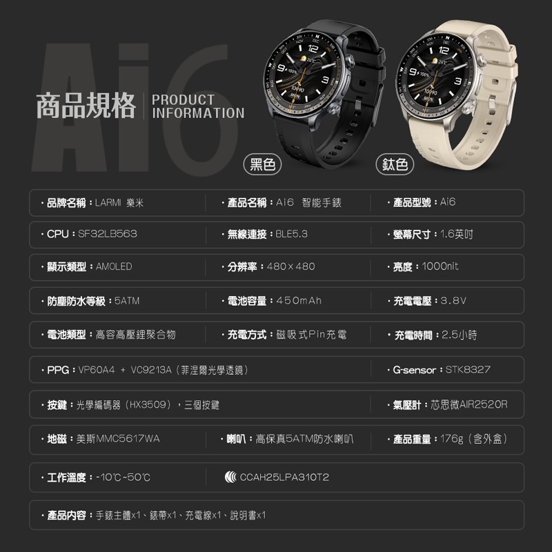 樂米 Ai6 智能手錶 智慧手錶 防水手錶 AI語音手錶 ChatGPT手錶 AI生成桌布 翻譯手錶 運動手錶 健康手錶-細節圖10