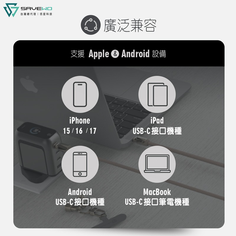 救世 StrapCable Elite 多功能手機掛繩 1.3米 240W快充線 Type-C 傳輸線 背帶 信星科技-細節圖6