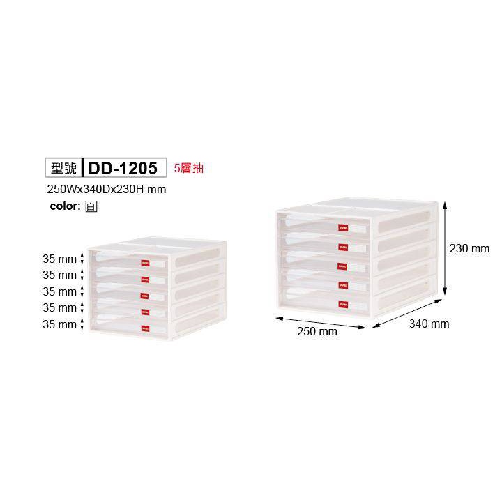 樹德 SHUTER DD-1205 A4資料櫃(5抽) 桌上收納盒 置物盒 收納盒 文件盒【週潔倫】-細節圖9