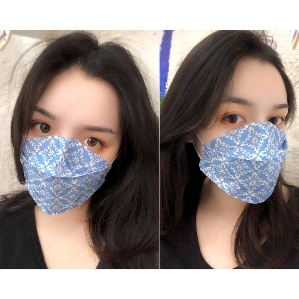 台灣奇勝 4D立體醫療口罩10入 青花瓷 花色口罩 台灣製造 立體口罩 魚嘴口罩 花紋口罩 KF94口罩 魚型口罩-細節圖4