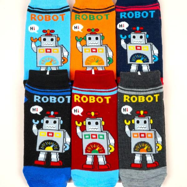 【Amiss】可愛直版止滑童襪【3雙入】-機器人3-6歲/7-12歲 (C405-16)-細節圖2