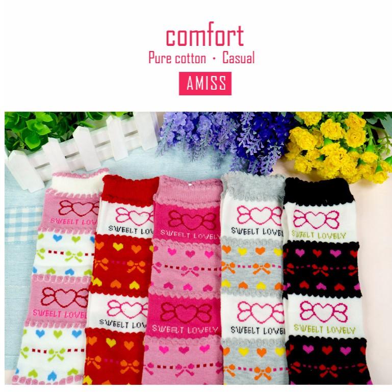 【Amiss】日式-兒童中統襪【3雙組】-天使桃心 (B408-8)-細節圖2