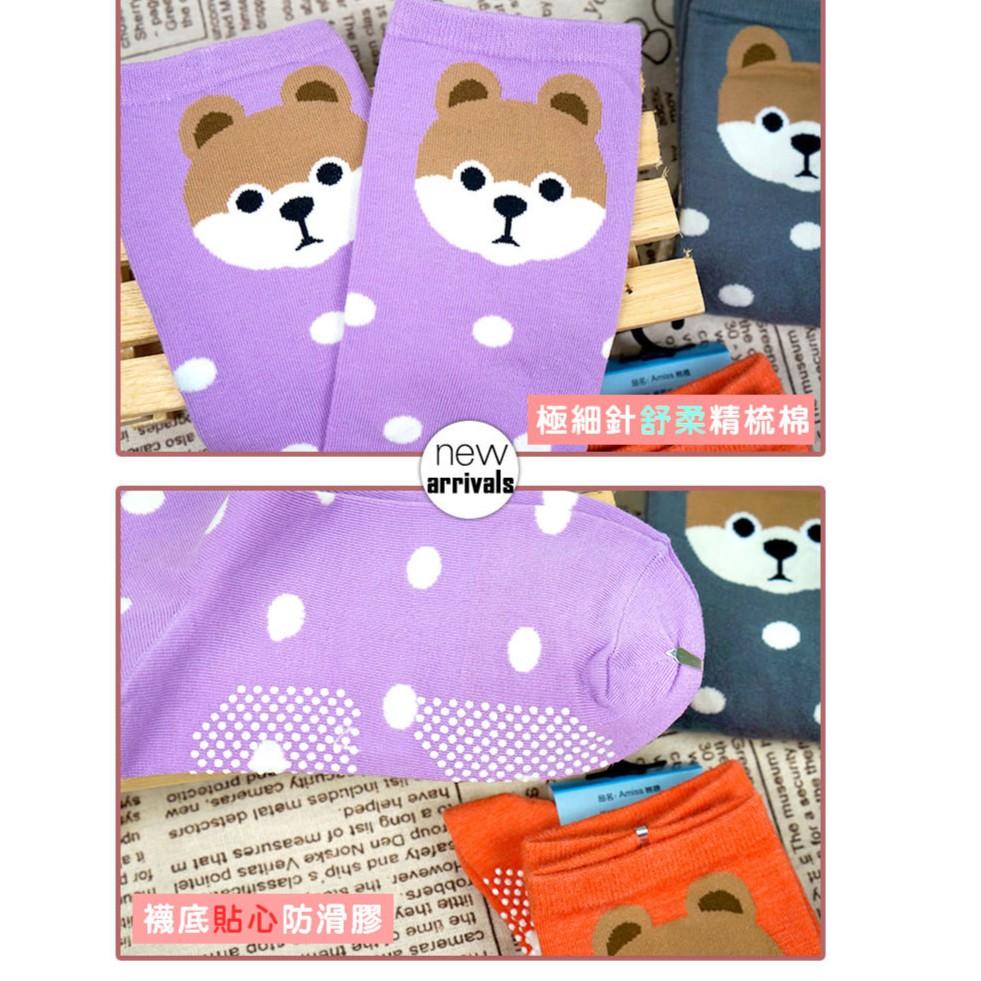 AMISS細針精梳棉兒童中統襪【3雙組】造型止滑中統童襪-可愛熊(2尺寸)-C409-1-細節圖4