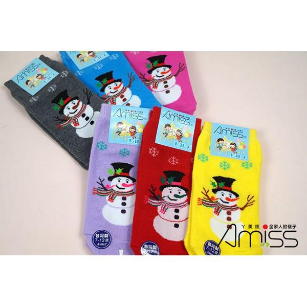 Amiss可愛直版止滑童襪【3雙組】-雪人3-6歲/7-12歲 (C405-34)-細節圖4
