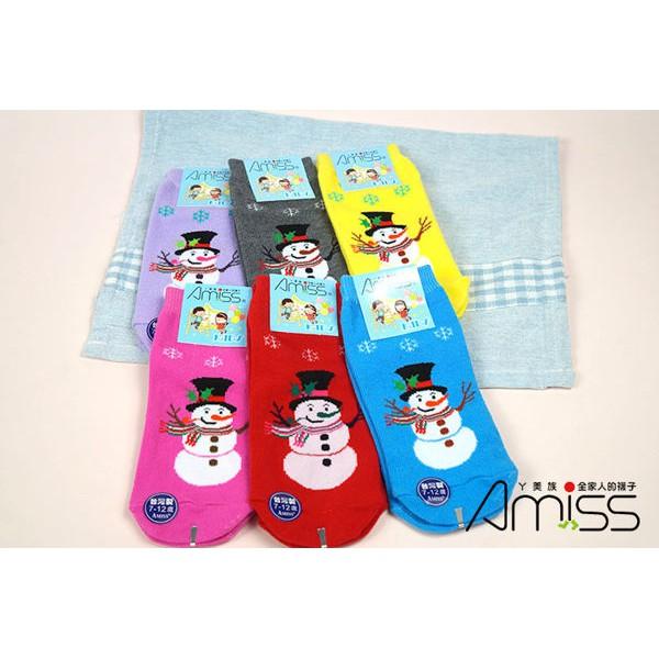 Amiss可愛直版止滑童襪【3雙組】-雪人3-6歲/7-12歲 (C405-34)-細節圖5