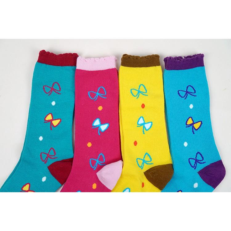 AMISS【純棉高彈性童襪】造型中統童襪【3雙入】-蝴蝶結(5-12歲) C408-21-細節圖2