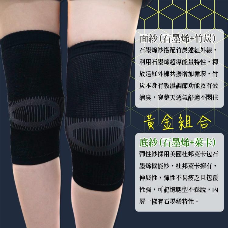【AMISS】360D立體包覆石墨烯護膝 加大尺碼 遠紅外線機能護膝 萊卡加壓透氣護膝 護膝運動護具-細節圖4