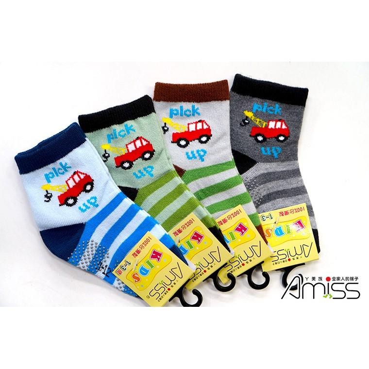 AMISS可愛造型止滑童襪【4雙組】-吊車pick up 1-3歲/3-6歲/6-9歲/9-12歲寶寶襪-C407-細節圖5