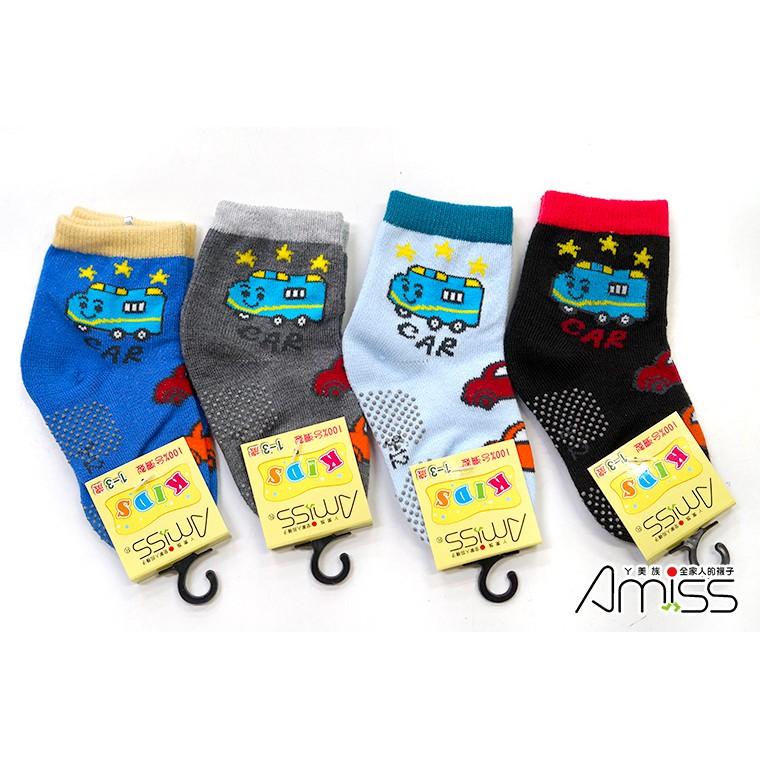 AMISS可愛造型止滑童襪【4雙組】-公車Car 1-3歲/3-6歲/6-9歲/9-12歲寶寶襪-C407-細節圖4