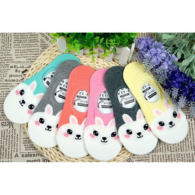AMISS兒童隱形襪【2雙組】【可愛超低】細針精梳棉兒童隱形襪‧動物造型‧後跟防滑-小白兔(大童)C404-1-細節圖6