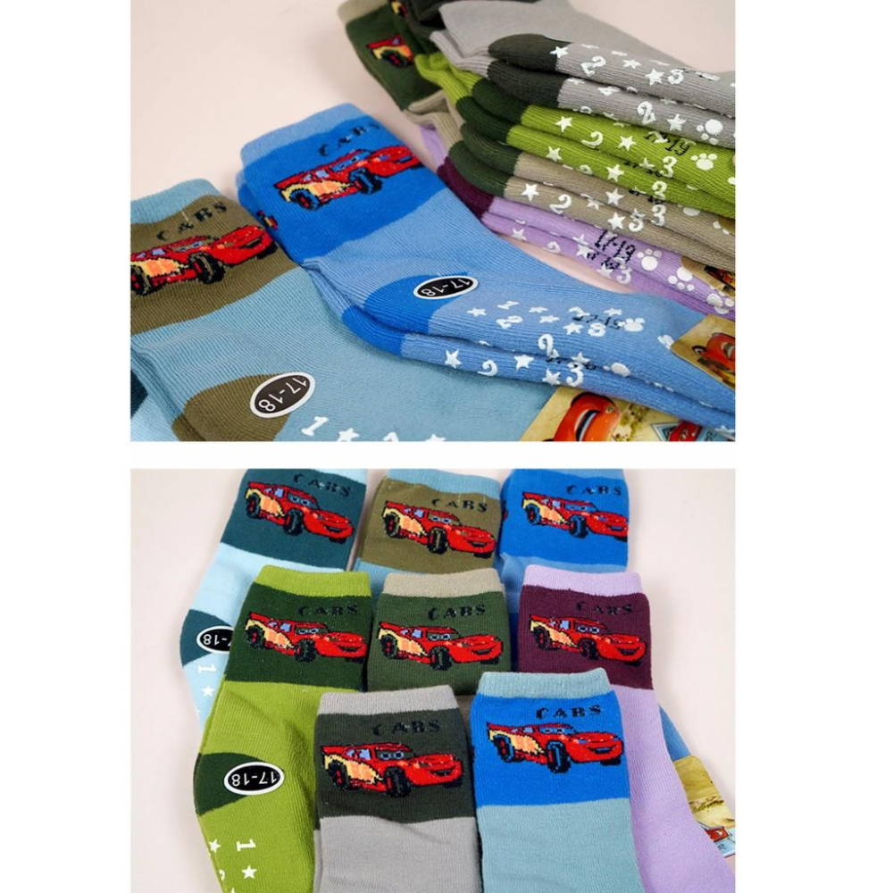 AMISS【Disney卡通系列】止滑保暖毛襪【3雙組】-閃電麥坤(大童) C611-21-細節圖2