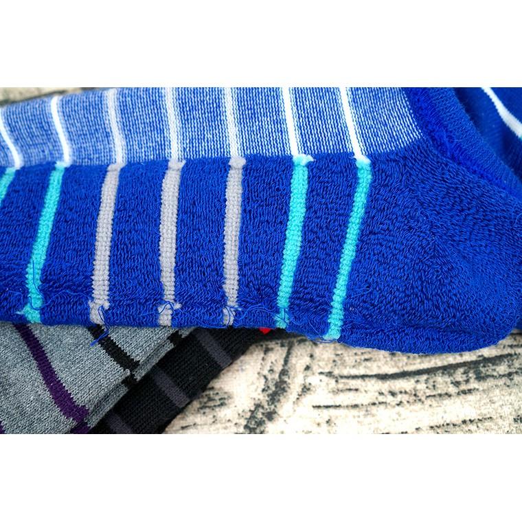 【Amiss】拼色條紋氣墊船襪【3雙組】運動襪 厚底襪 B304-24-細節圖5