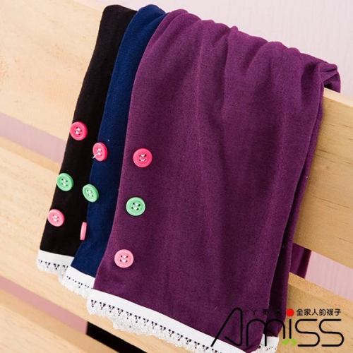 【Amiss】七分亮彩鈕釦內搭褲(4色) A715-1