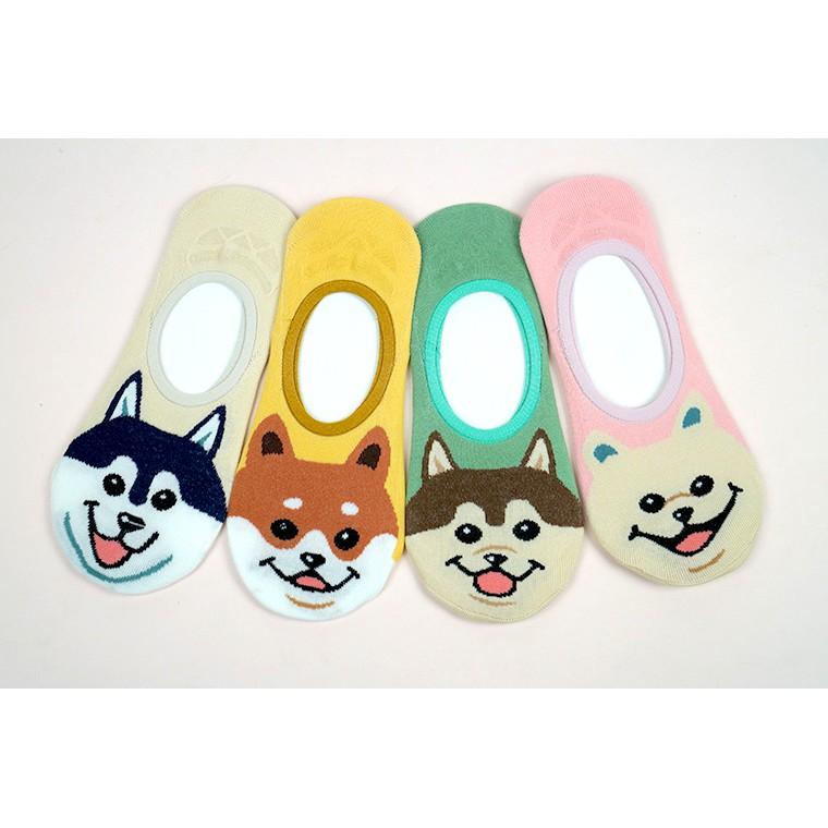 【Amiss】細針撞色造型後跟防滑隱形襪【2雙組】-狗狗(M309)-細節圖5