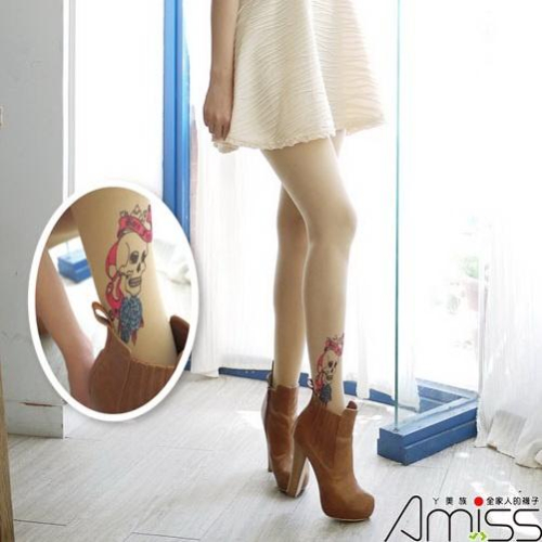 【Amiss】個性圖騰絲襪 刺青褲襪-骷髏頭(C202-36)