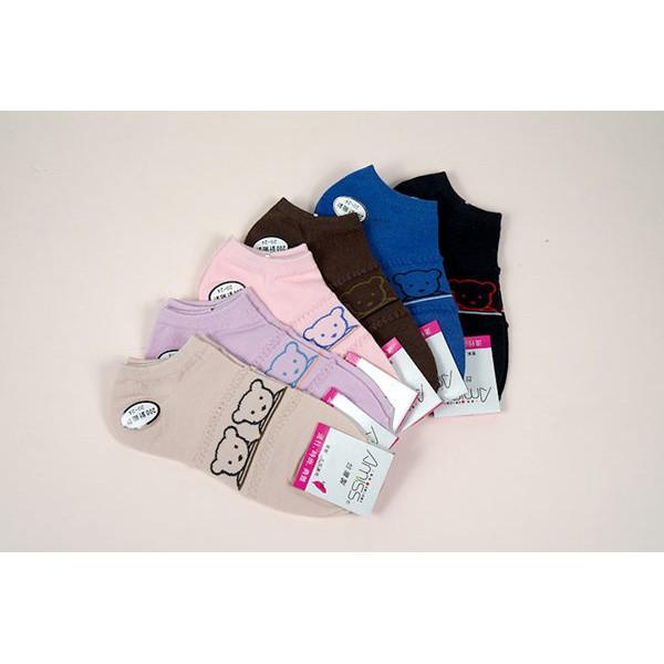 【Amiss】精緻細針提花船襪【3雙組】/小熊襪-37 (C022-37)-細節圖2