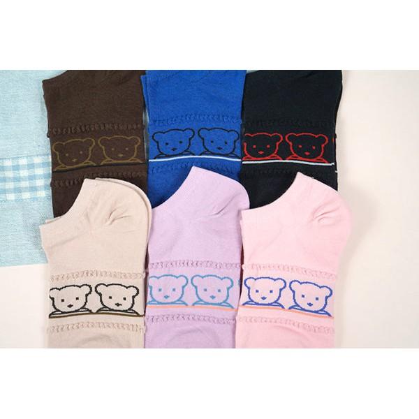 【Amiss】精緻細針提花船襪【3雙組】/小熊襪-37 (C022-37)-細節圖3