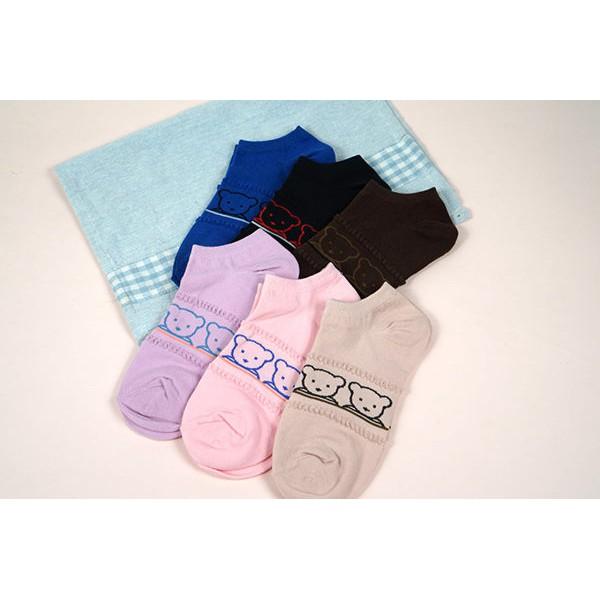 【Amiss】精緻細針提花船襪【3雙組】/小熊襪-37 (C022-37)-細節圖4