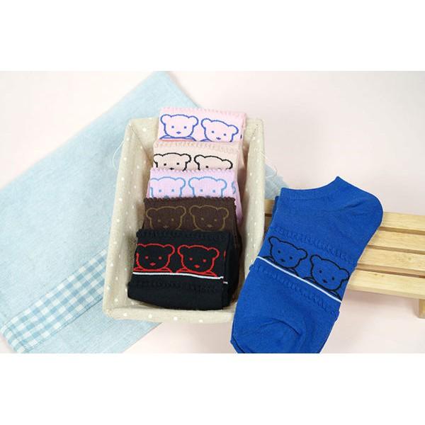 【Amiss】精緻細針提花船襪【3雙組】/小熊襪-37 (C022-37)-細節圖5