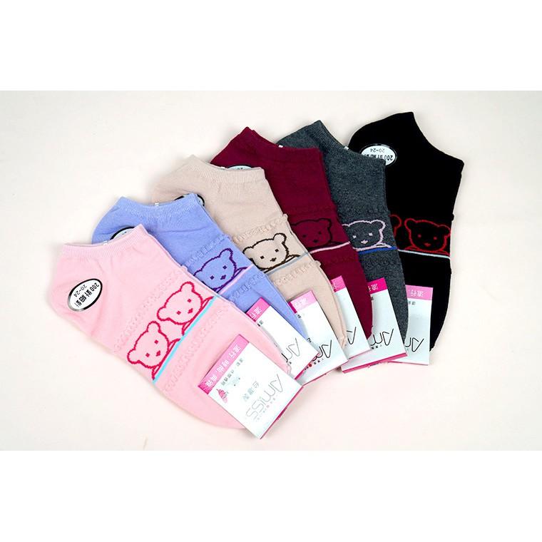 【Amiss】精緻細針提花船襪【3雙組】/小熊襪-37 (C022-37)-細節圖6