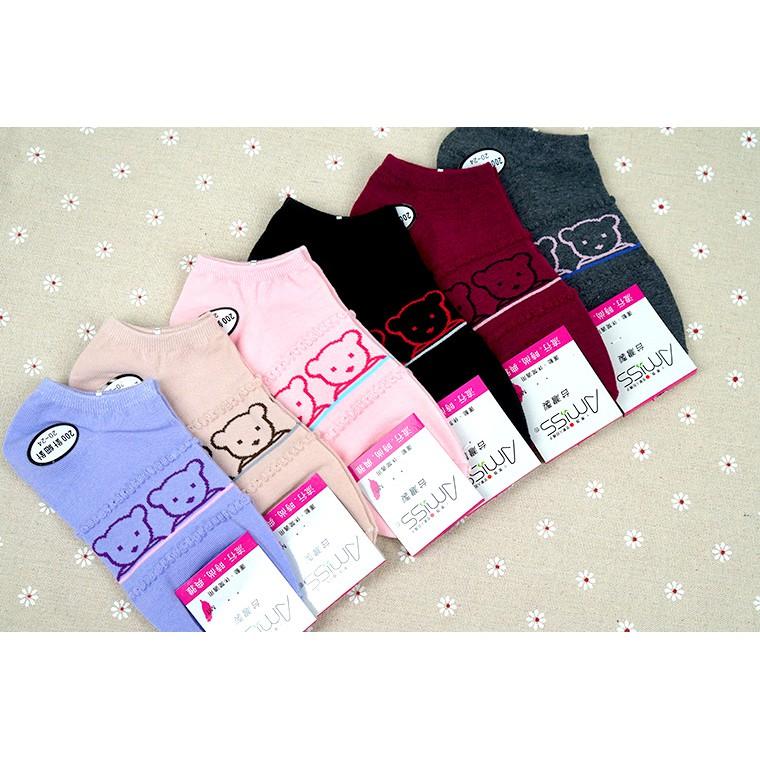 【Amiss】精緻細針提花船襪【3雙組】/小熊襪-37 (C022-37)-細節圖8