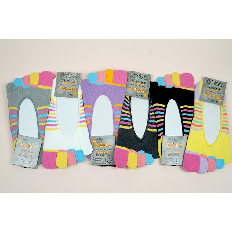 Amiss彩色五趾隱形襪【3雙組】五指襪 五趾襪 短襪 彩虹襪  (混色出貨) B614-5-細節圖7