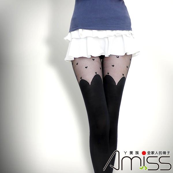 【Amiss】歐美時尚-精緻褲襪-愛心顯瘦長靴褲襪(Z404-93)-細節圖2