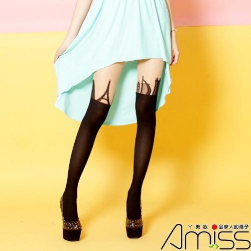 【Amiss】日系精緻造型褲襪 假大腿褲襪-環遊世界(Z408-80)