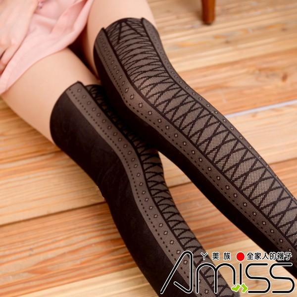 【Amiss】日系精緻造型褲襪 假大腿褲襪-綁帶長馬靴(Z408-94)-細節圖2