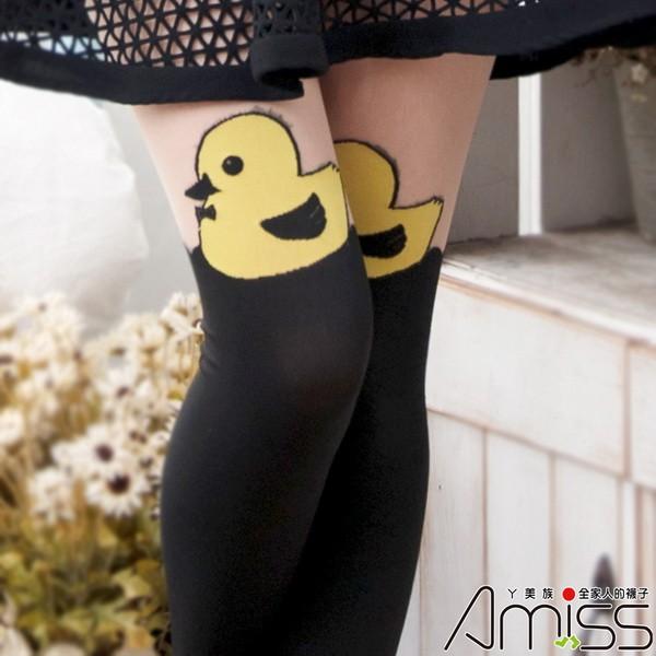 【Amiss】日系精緻造型絲襪 假大腿褲襪-小黃鴨(Z408-115)-細節圖2