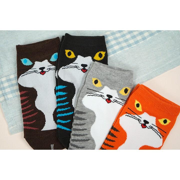 【Amiss】可愛直版流行少女船襪【3雙入】-個性貓(C702-25)-細節圖3