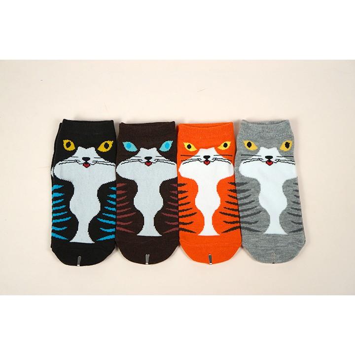 【Amiss】可愛直版流行少女船襪【3雙入】-個性貓(C702-25)-細節圖5