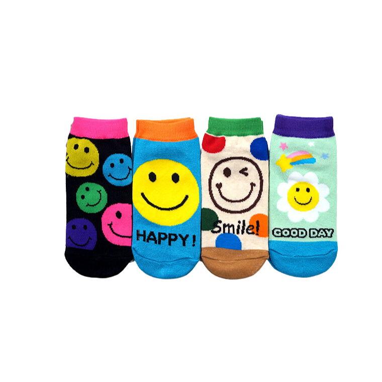 【Amiss】可愛直版止滑童襪【多雙組】-繽紛笑臉 微笑襪 親子襪1-3歲/3-6歲/7-12歲/成人 C405-61-細節圖2