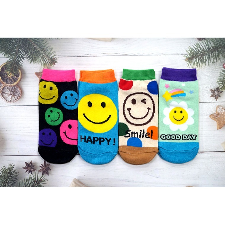 【Amiss】可愛直版止滑童襪【多雙組】-繽紛笑臉 微笑襪 親子襪1-3歲/3-6歲/7-12歲/成人 C405-61-細節圖4