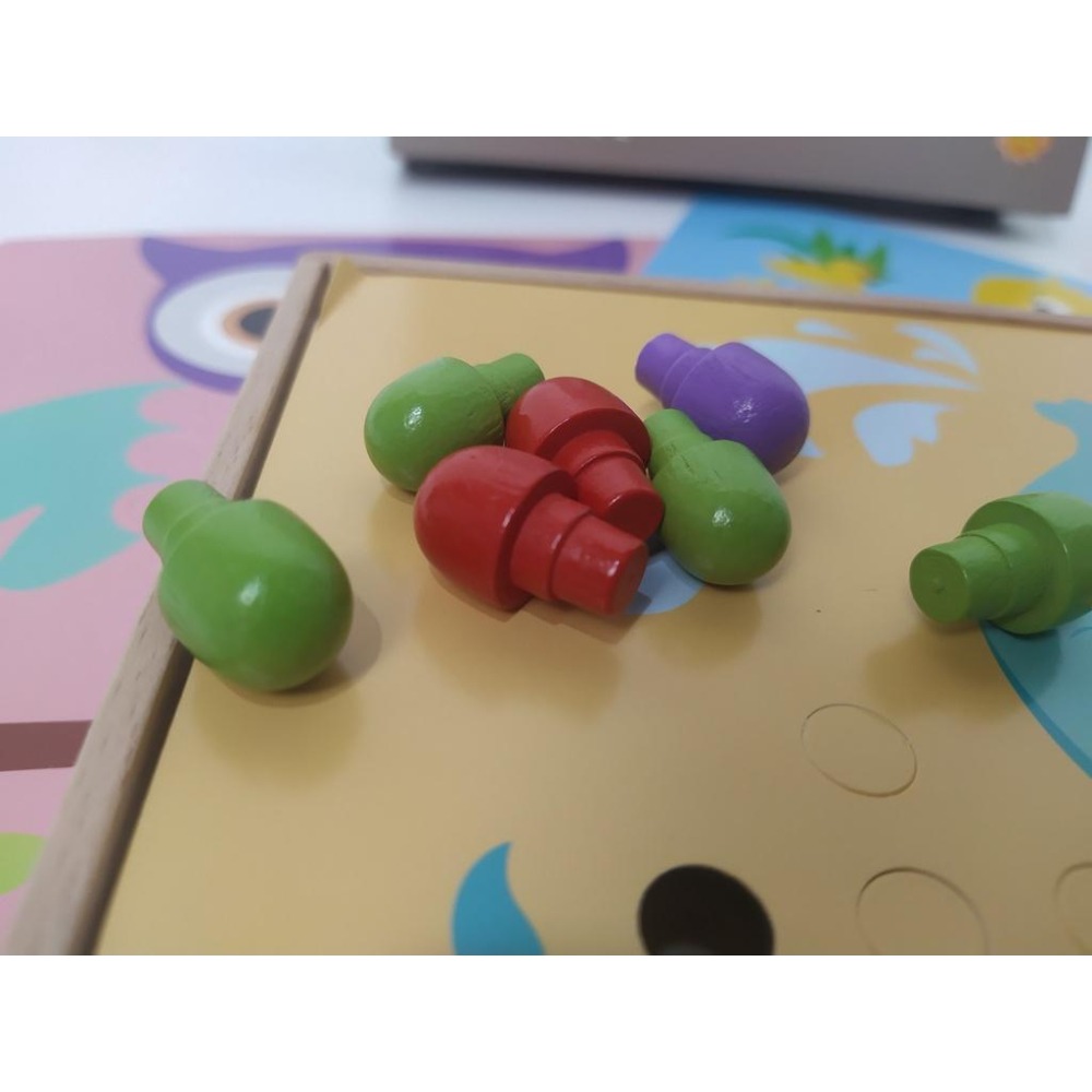 兒童木製蘑菇釘 拼插板拼圖玩具 兒童益智玩具-細節圖4