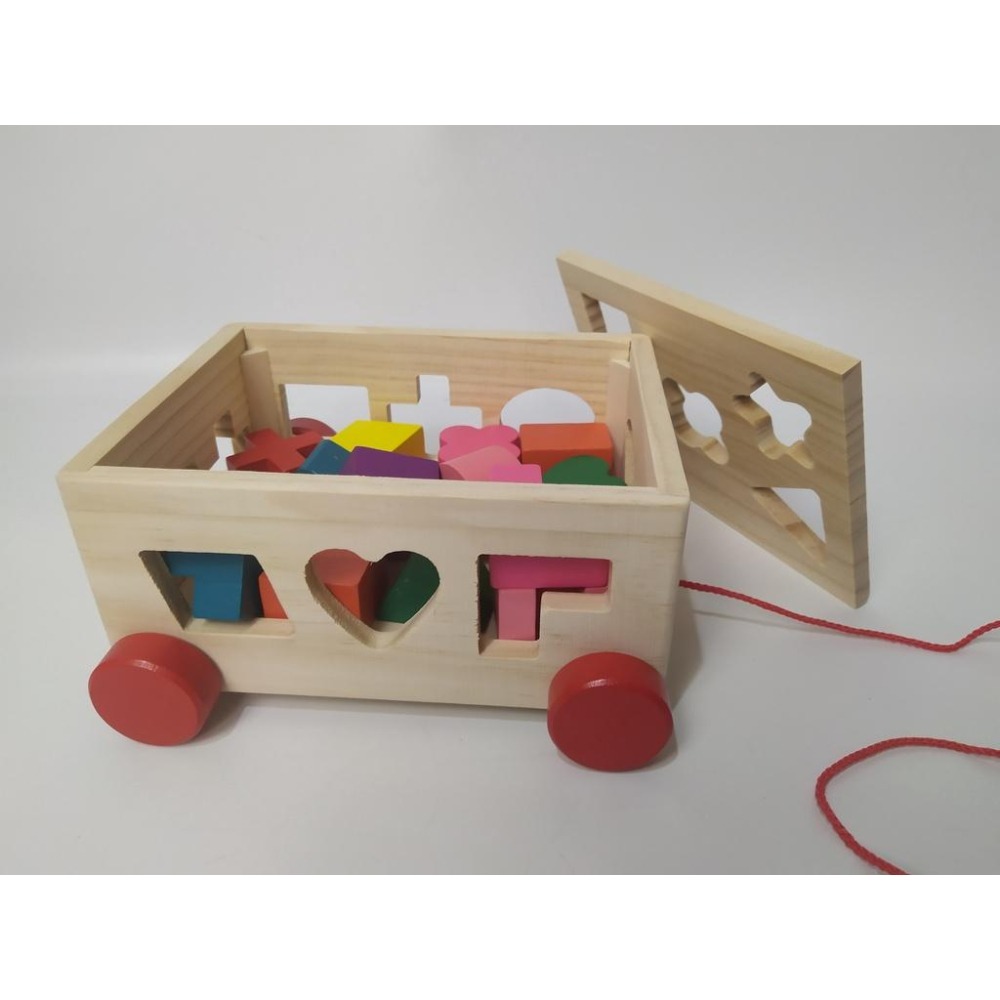 13孔智力盒 木製兒童積木玩具 形狀配對益智玩具-細節圖3