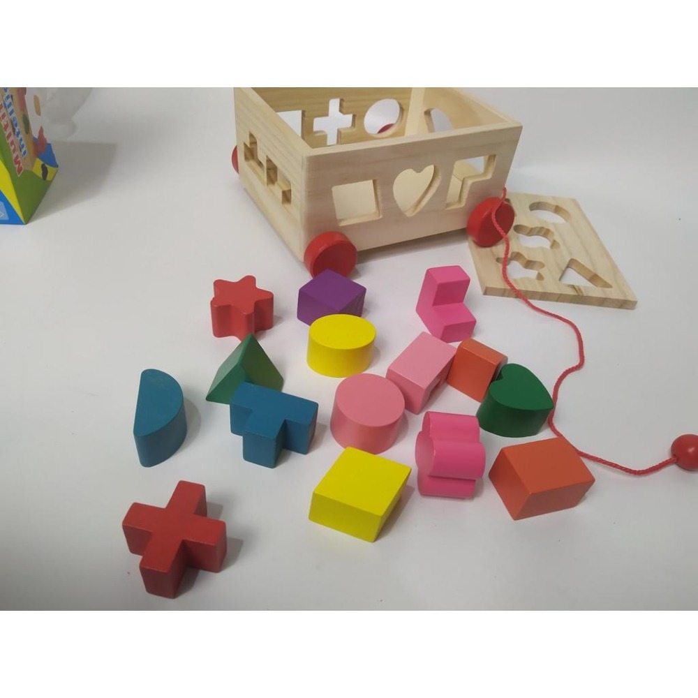 13孔智力盒 木製兒童積木玩具 形狀配對益智玩具-細節圖5