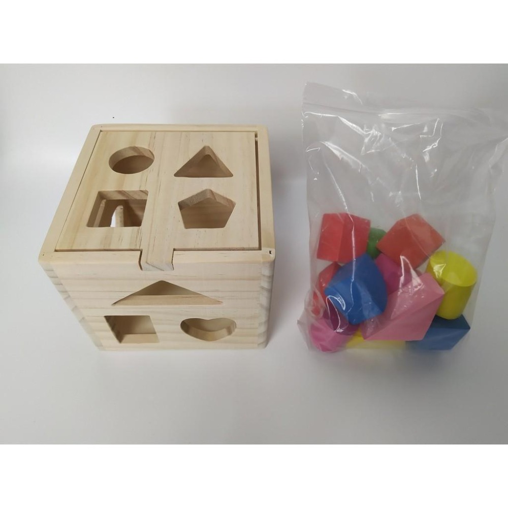 13孔智力盒 木製兒童積木玩具 形狀配對益智玩具-細節圖6