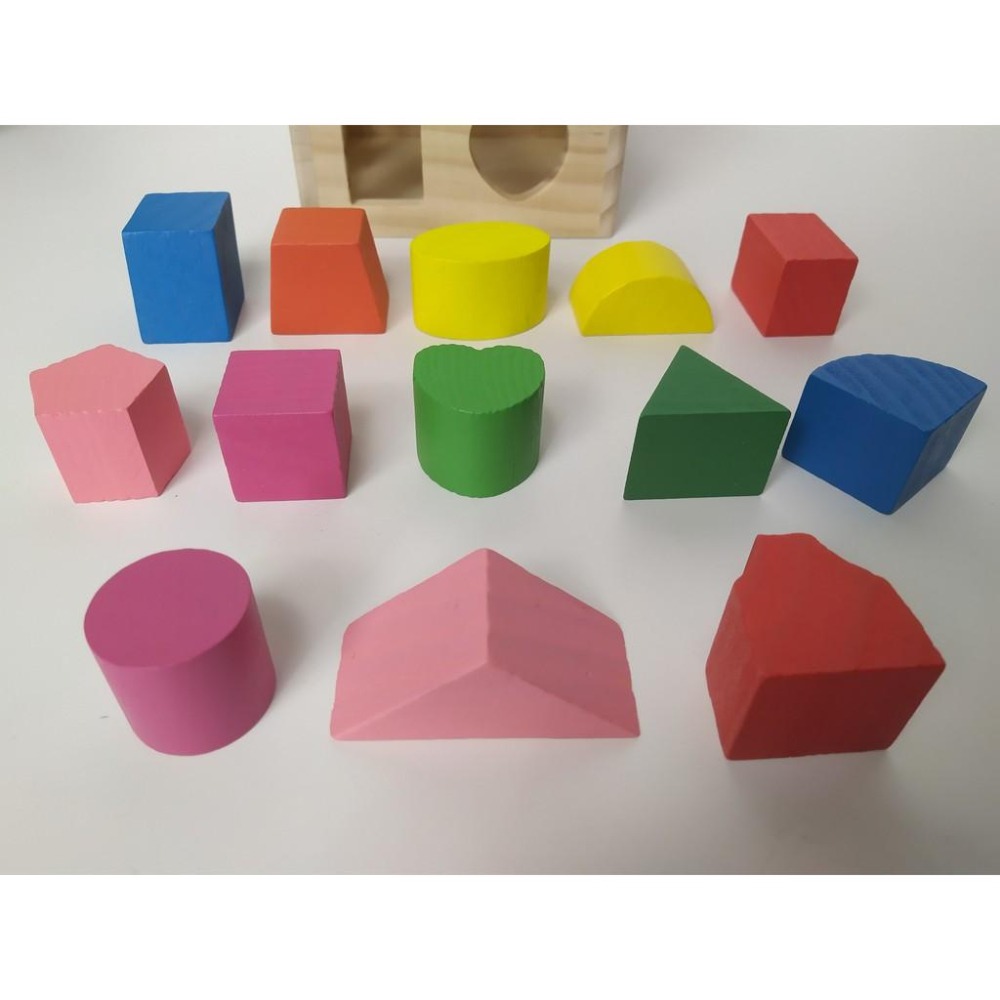 13孔智力盒 木製兒童積木玩具 形狀配對益智玩具-細節圖7