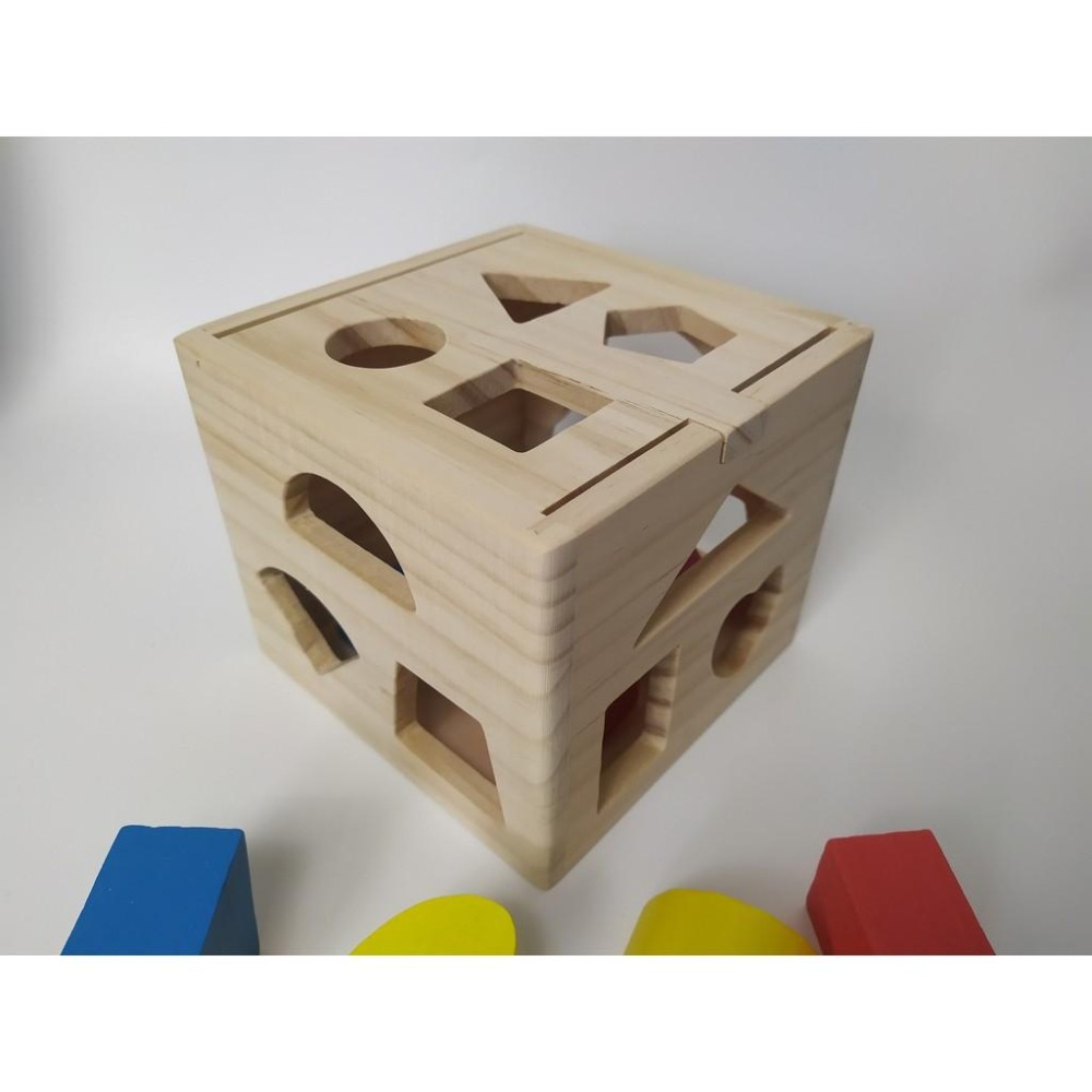 13孔智力盒 木製兒童積木玩具 形狀配對益智玩具-細節圖9