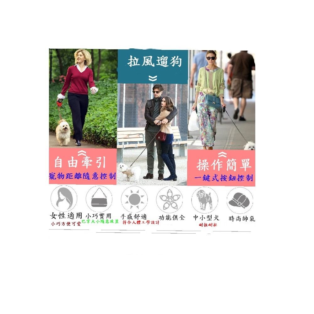 Caiyi 寵物狗狗自動牽引繩 3米 寵物牽繩 伸縮牽繩 狗牽繩-細節圖2