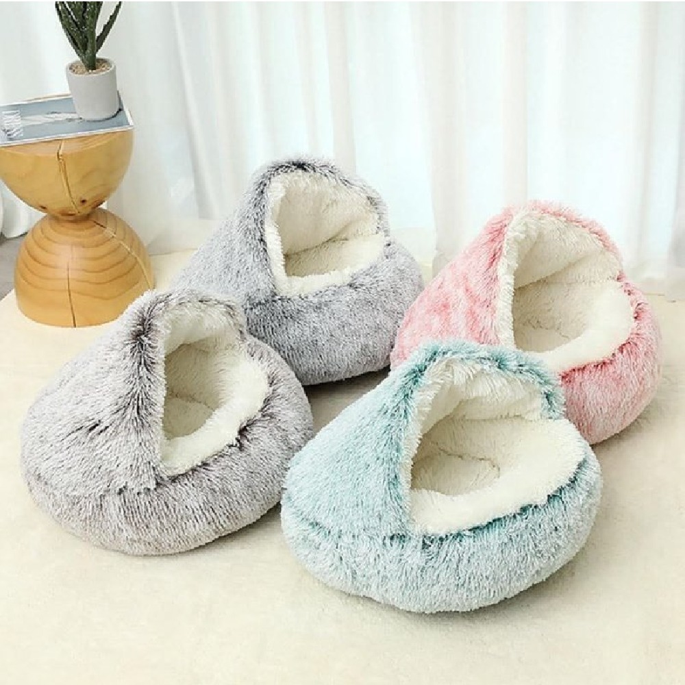 Caiyi 貓窩 狗窩 寵物貝殼窩 寵物床 寵物窩 睡窩 冬季必備 寵物深度睡眠窩 40cm-細節圖4