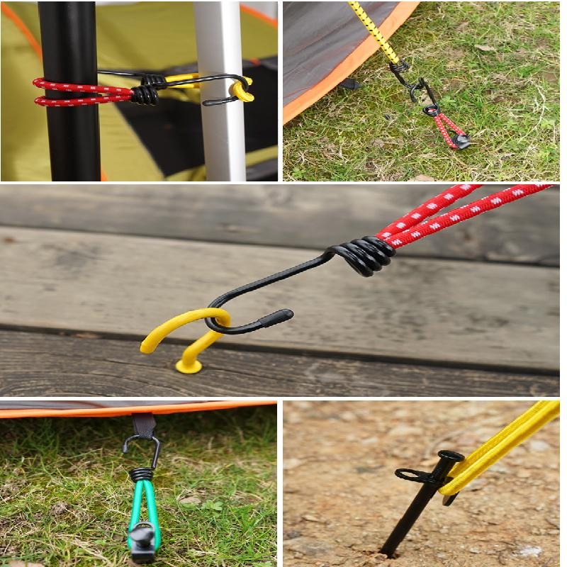 Caiyi 彈力繩 彈力勾 15cm帳篷拉繩 露營繩 彈性繩 客廳帳 營繩 勾繩-細節圖8